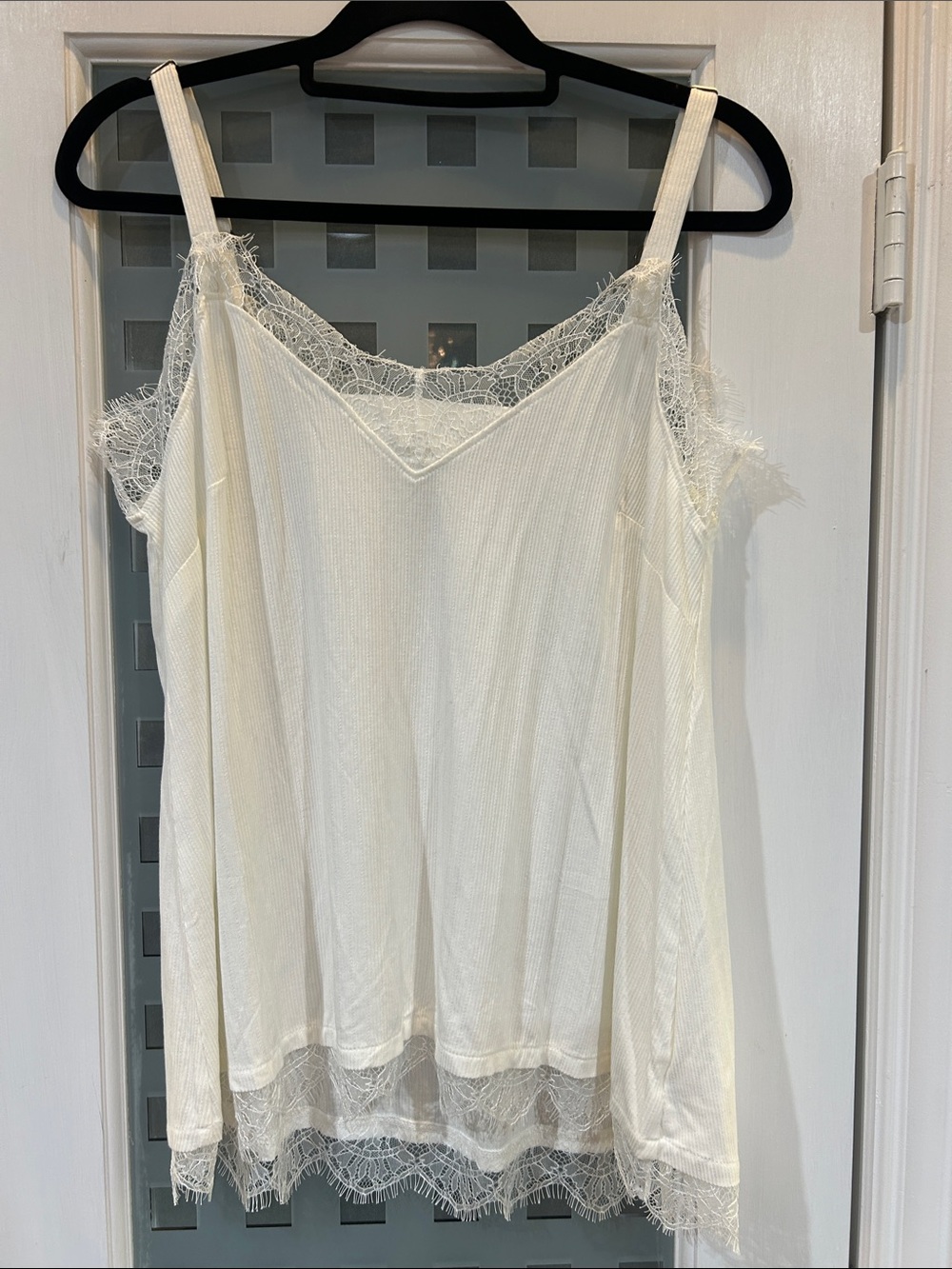 white birch Cream Lace-Trim Slip Camisole